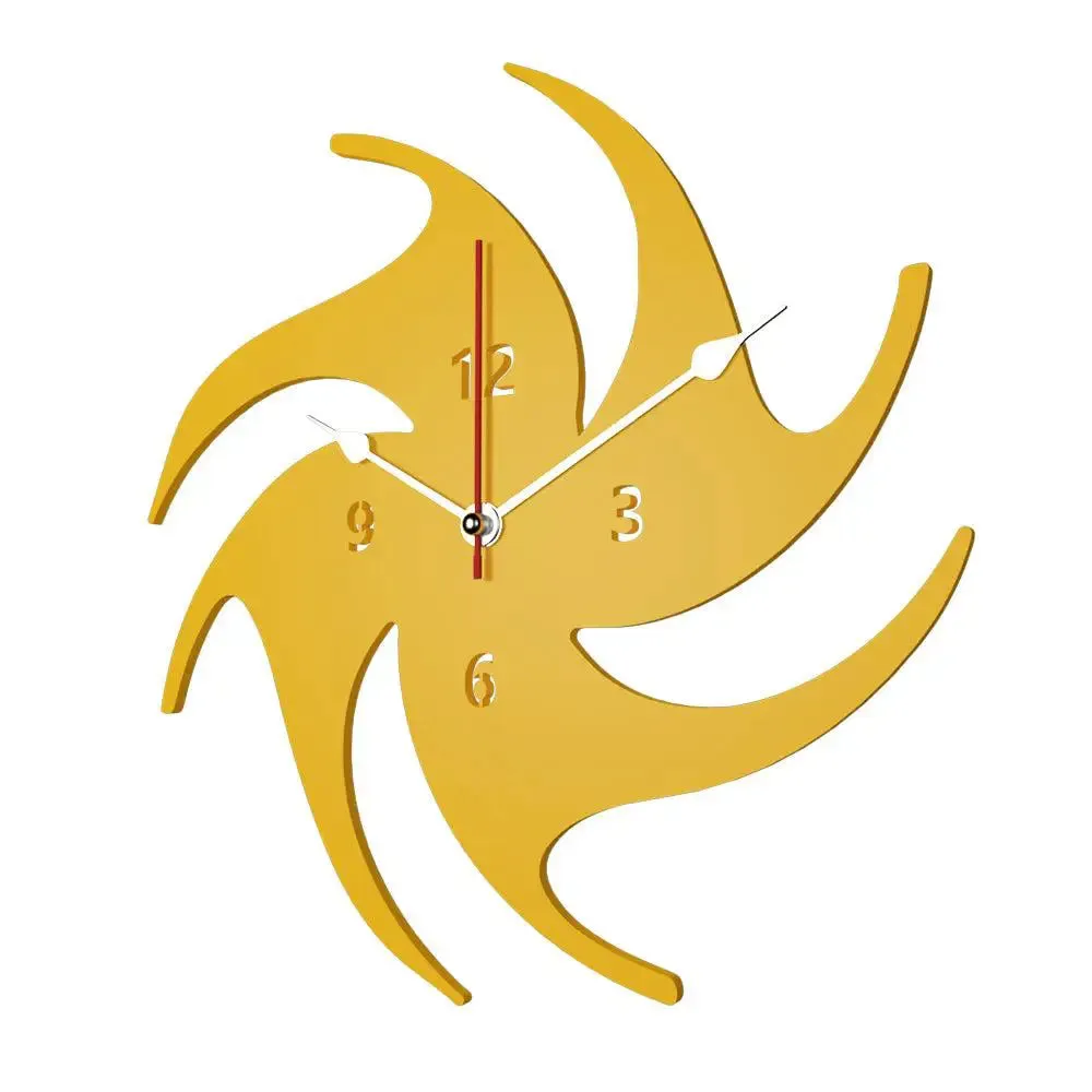 Abstract Volleyball in Yellow Color Wooden Wall Clock