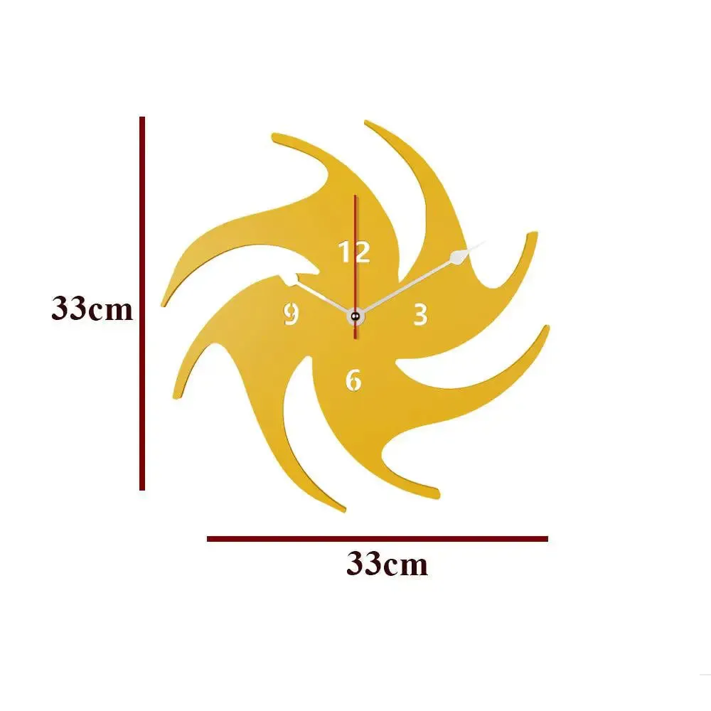 Abstract Volleyball in Yellow Color Wooden Wall Clock