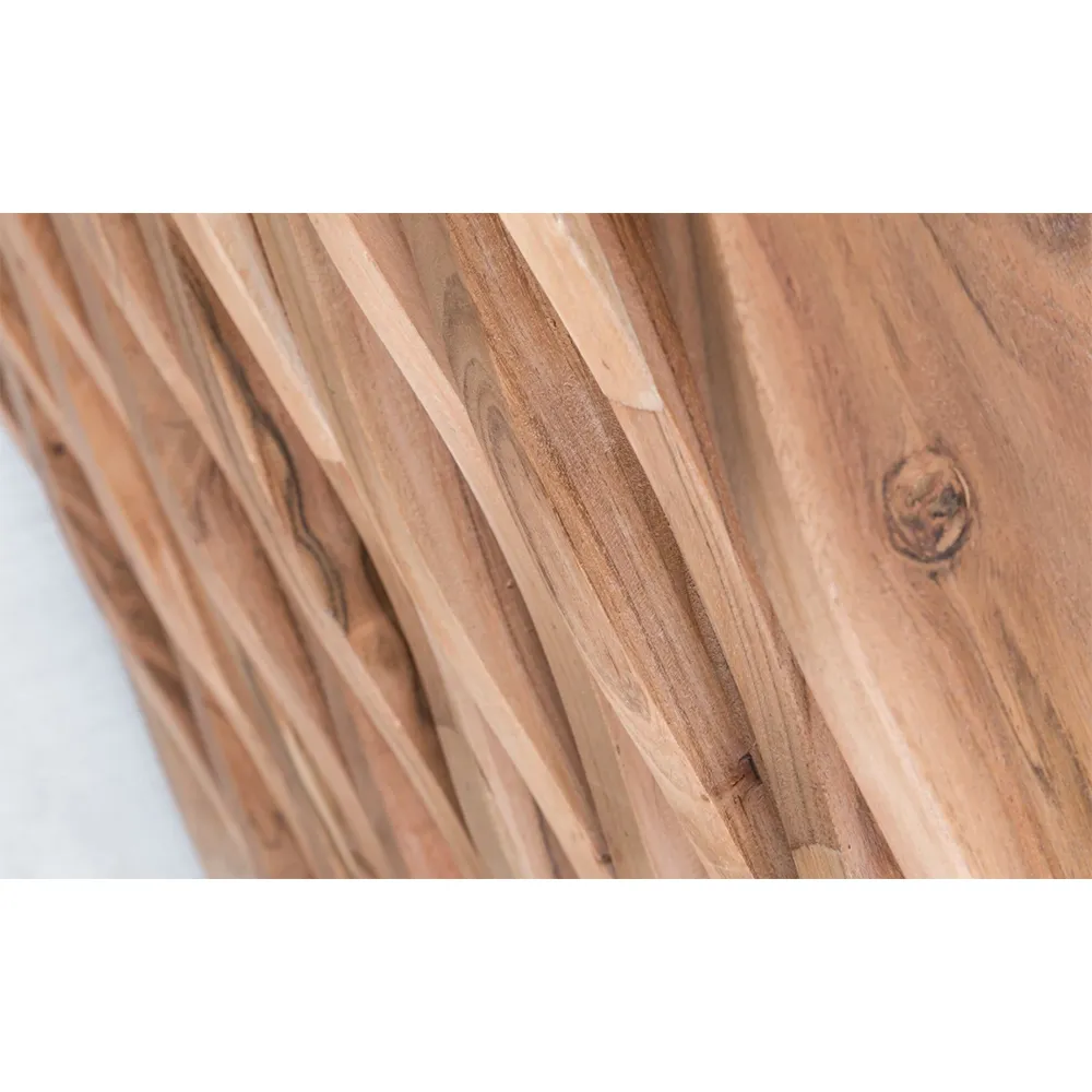 Acacia Wood Horizontal Patterned Side Board / Cabinet