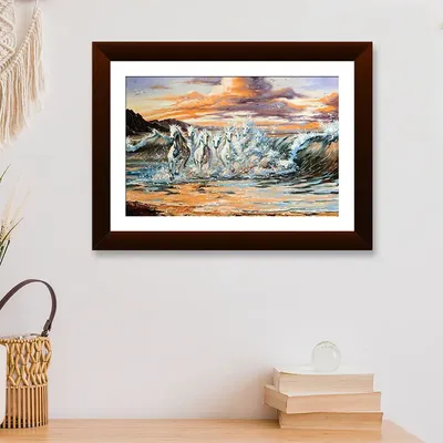 Acrylic Horses Framed Wall Painting