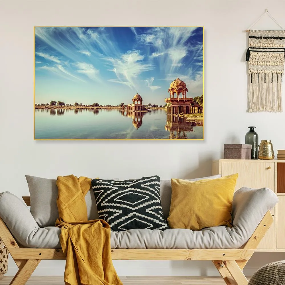 Adi Sagar Lake Jaisalmer Framed Wall art With Frame