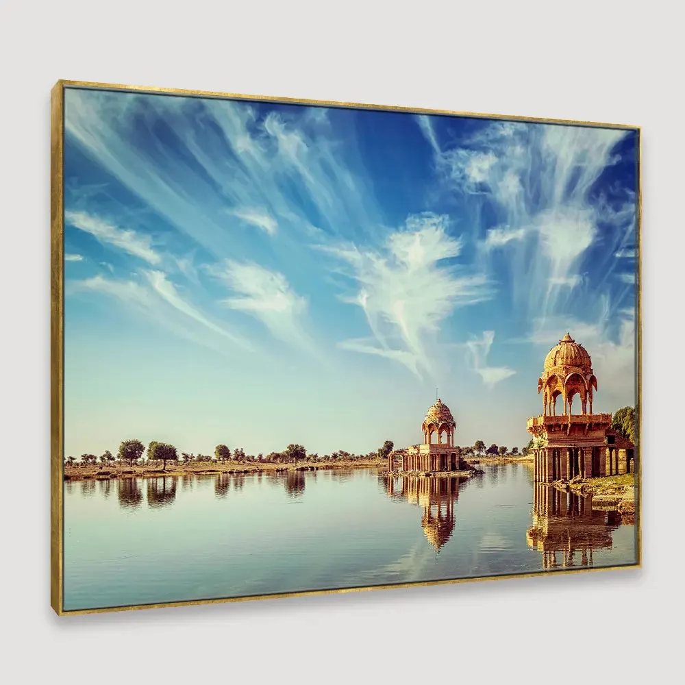 Adi Sagar Lake Jaisalmer Framed Wall art With Frame