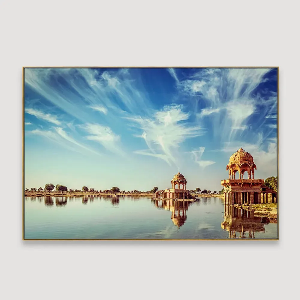 Adi Sagar Lake Jaisalmer Framed Wall art With Frame