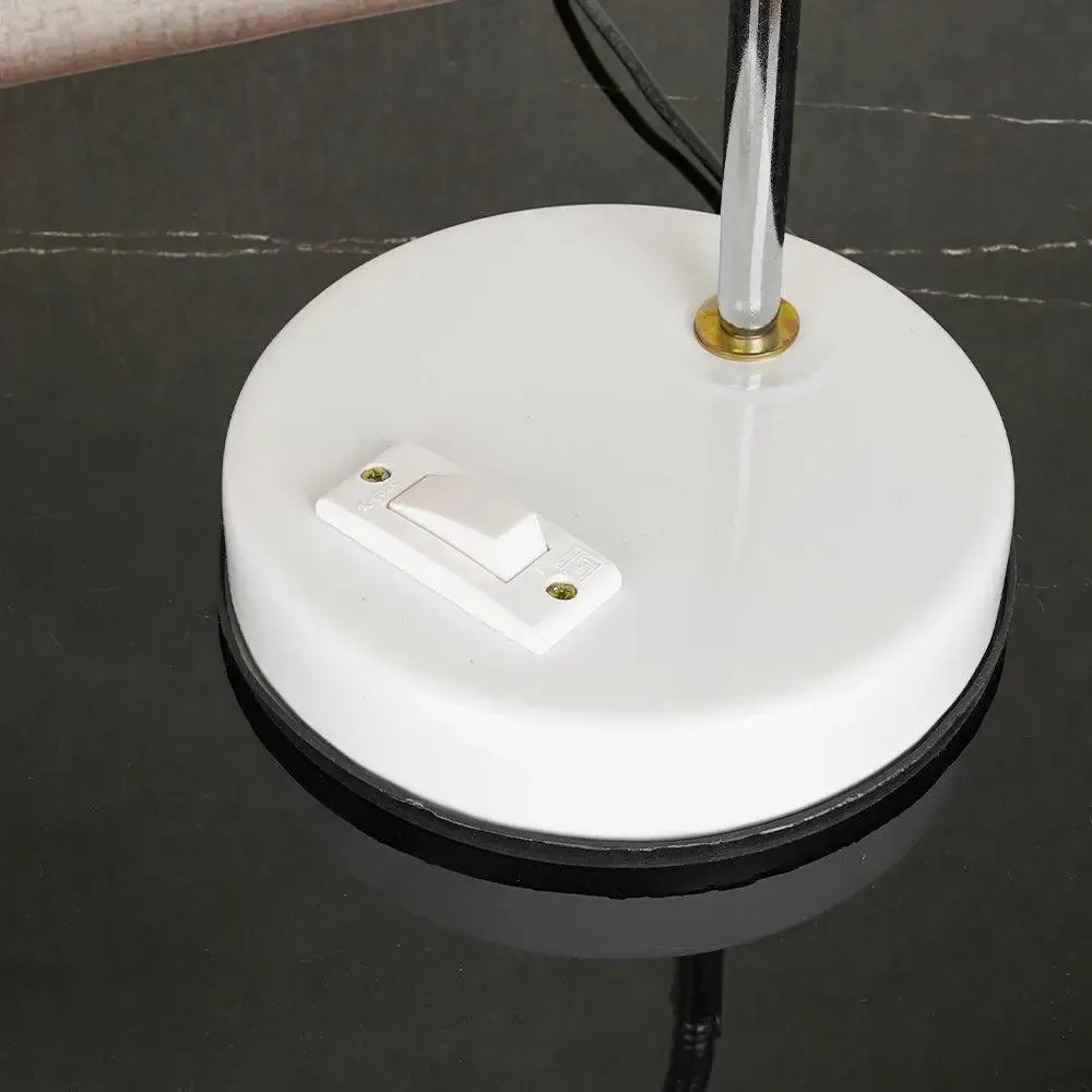 Adjustable White Mini Study Lamp with Sturdy Round Base