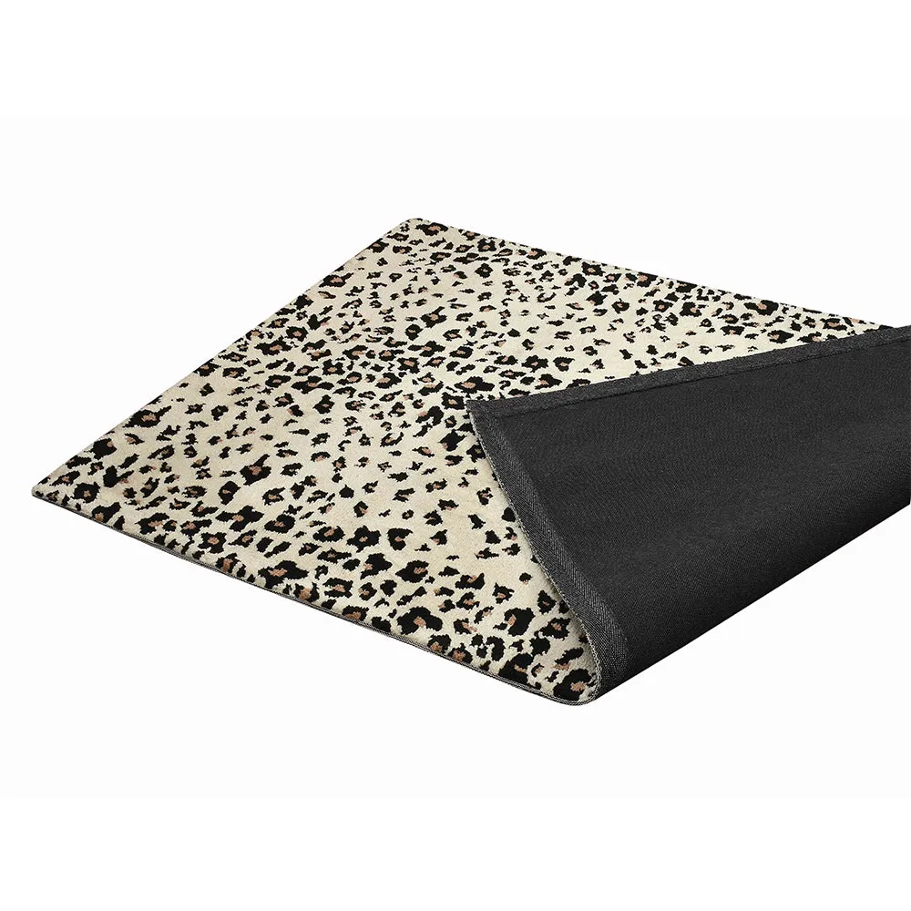 Aesthetic Black and Cream Abstract Print Hand Tufted Polyester Carpet 2X5