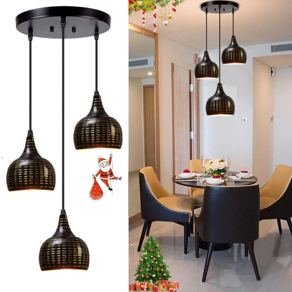 Aesthetic Black Triplet Ceiling Light (Bulb not included)