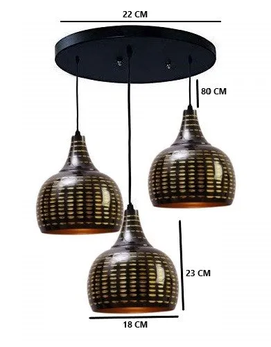 Aesthetic Black Triplet Ceiling Light (Bulb not included)