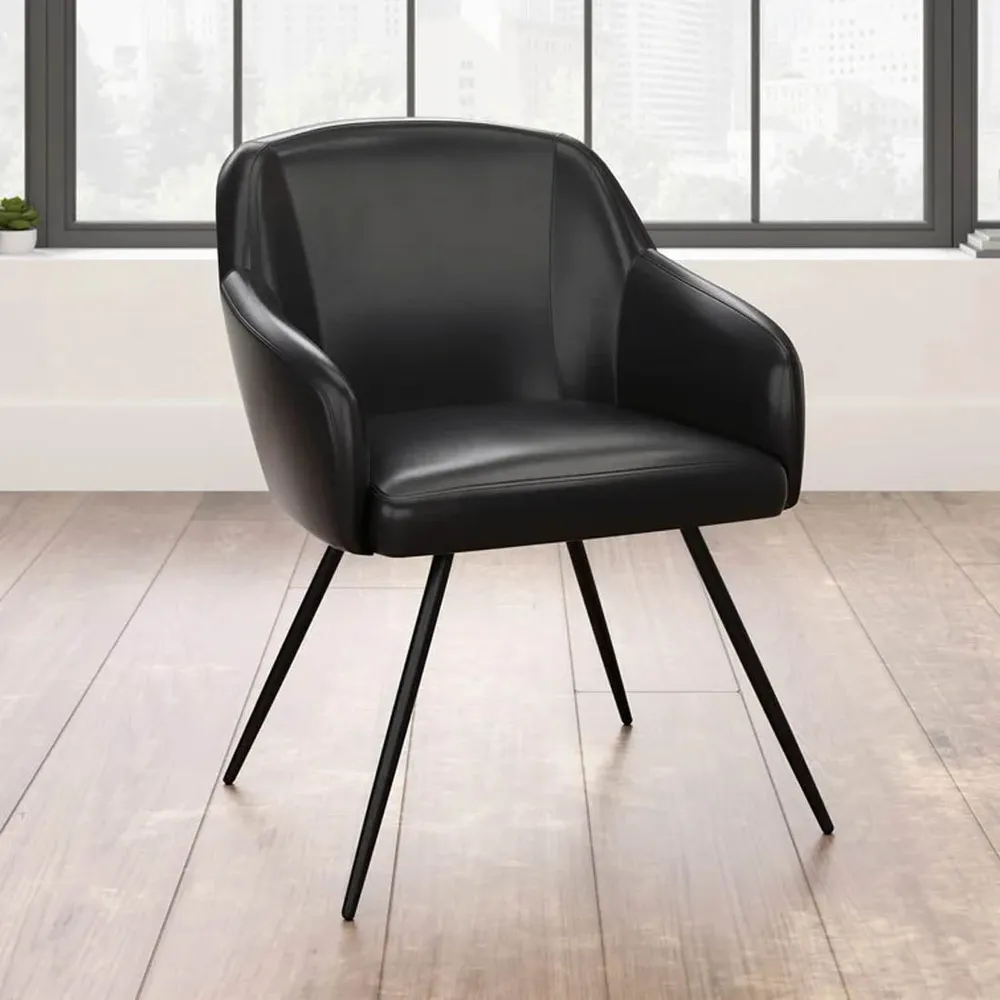 Aesthetic Black Velvet Accent Chair