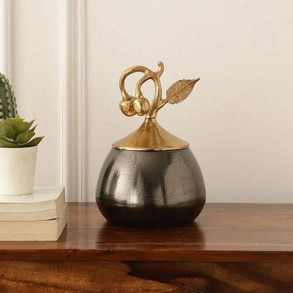 Aesthetic Cherry Vine Black Décorative Box- Medium