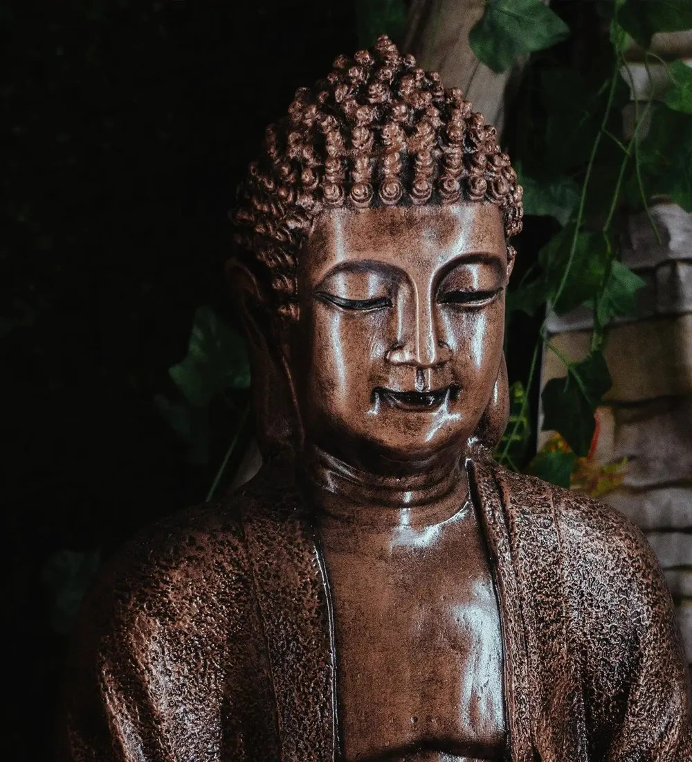 Aesthetic Copper Lotus Buddha Water Fountain for Home