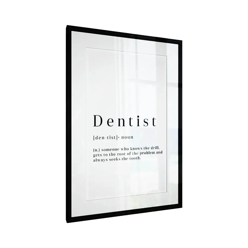 Aesthetic "Dentist Meaning" Framed Wall Art