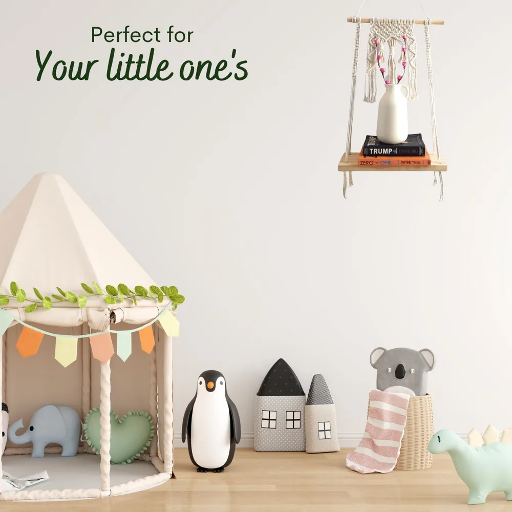 Aesthetic Durable Twisted Macrame Wall Hanging Shelf