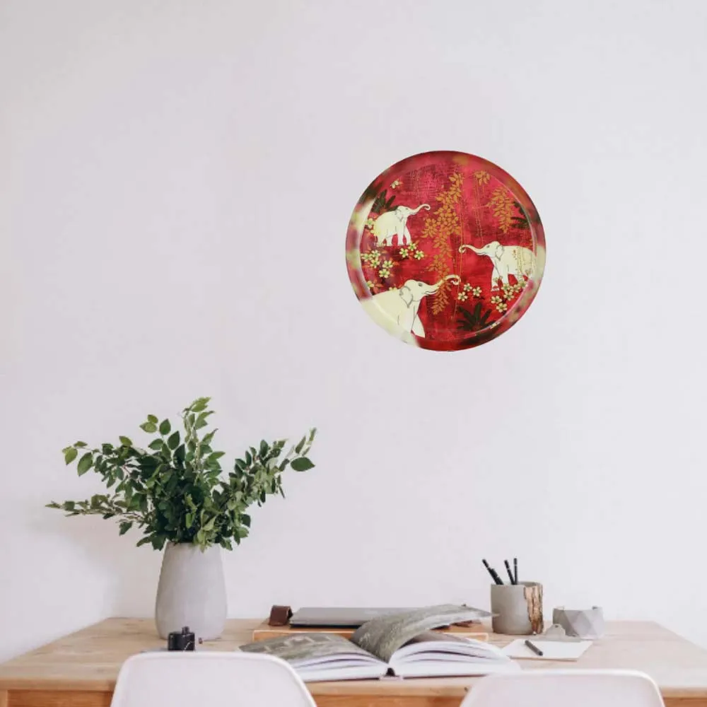 Aesthetic Elephant-inspired High-quality Decorative Metal Wall Plate (10 Inches)