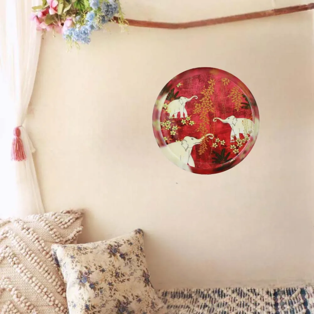 Aesthetic Elephant-inspired High-quality Decorative Metal Wall Plate (10 Inches)
