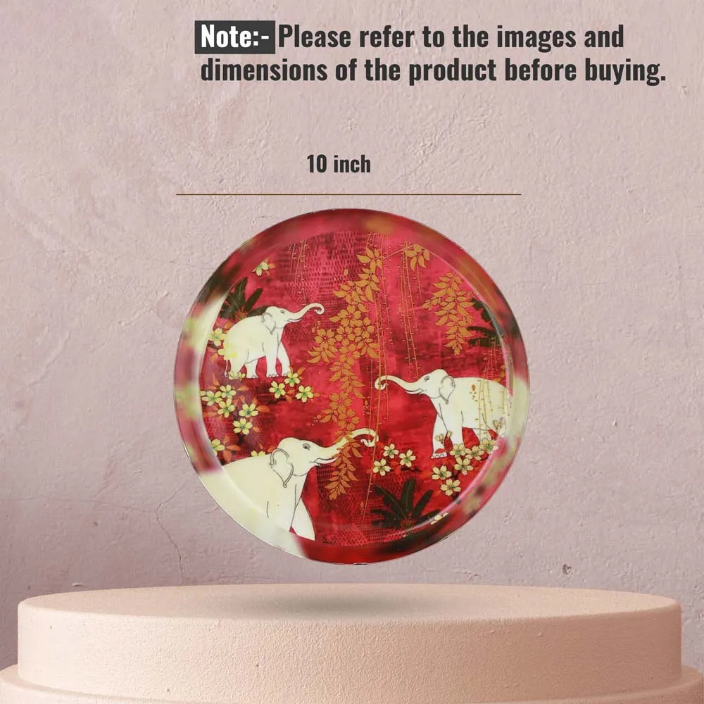 Aesthetic Elephant-inspired High-quality Decorative Metal Wall Plate (10 Inches)