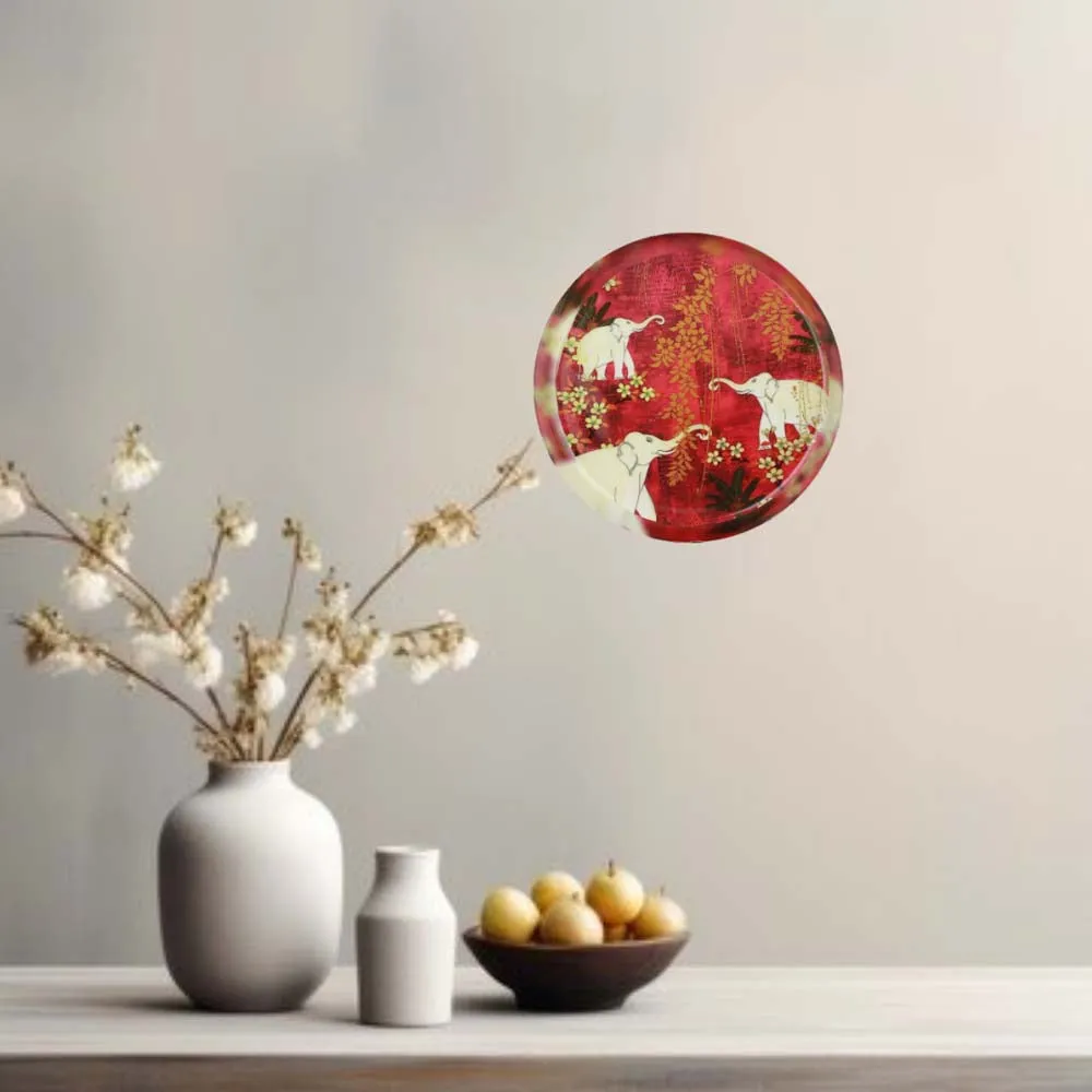 Aesthetic Elephant-inspired High-quality Decorative Metal Wall Plate (10 Inches)
