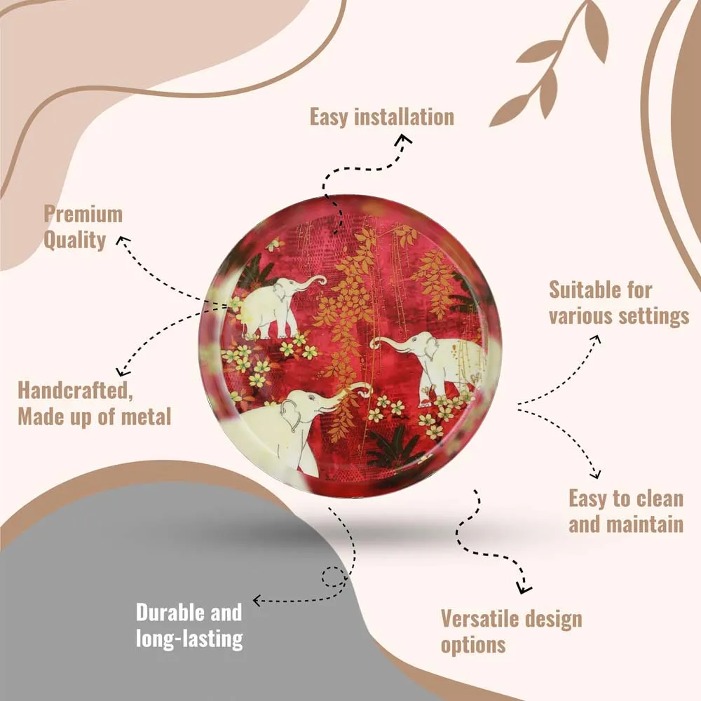 Aesthetic Elephant-inspired High-quality Decorative Metal Wall Plate (10 Inches)