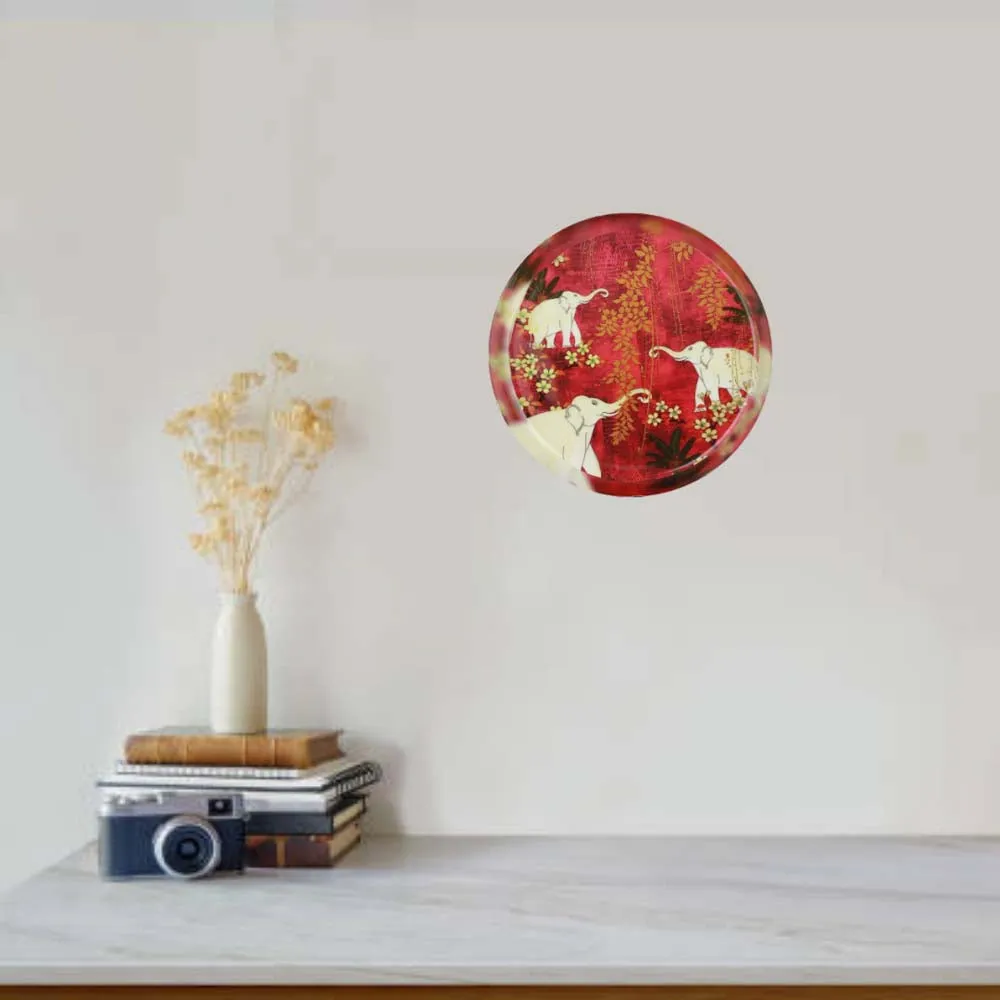 Aesthetic Elephant-inspired High-quality Decorative Metal Wall Plate (10 Inches)