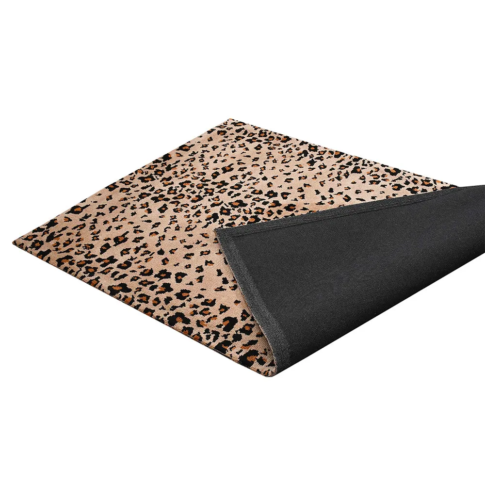 Aesthetic Gold and Beige Abstract Print Hand Tufted Polyester Carpet 2X5