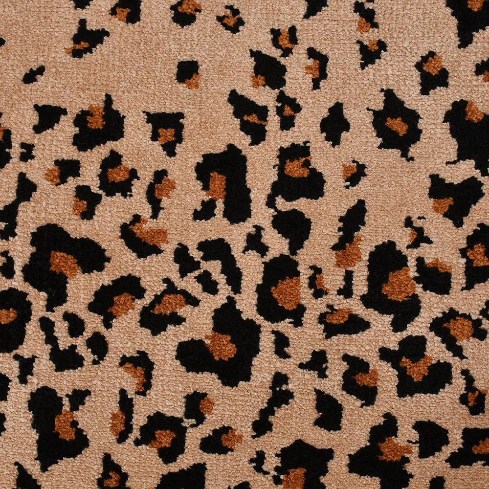 Aesthetic Gold and Beige Abstract Print Hand Tufted Polyester Carpet 2X5