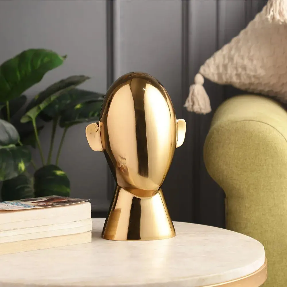 Aesthetic Golden Solid Human Figurine for Table Decor