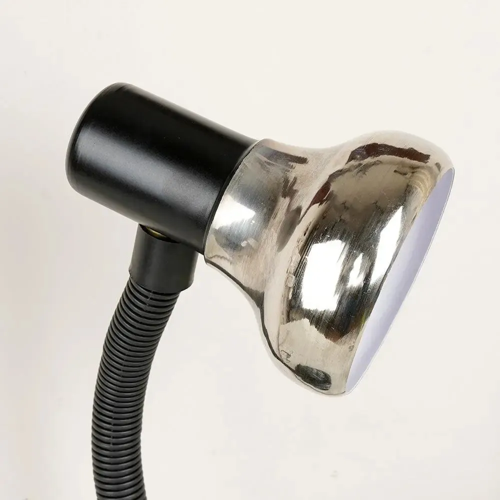 Aesthetic Half-Chrome Mini Study Lamp with Sturdy Round Base & Adjustable Neck