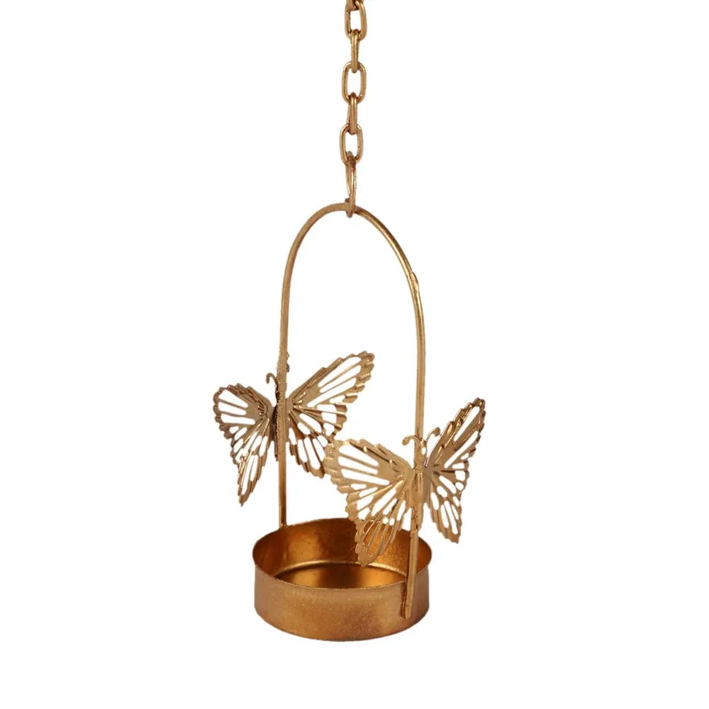 Aesthetic Hanging Butterfly Tea Light Candle Holders Set Of 4