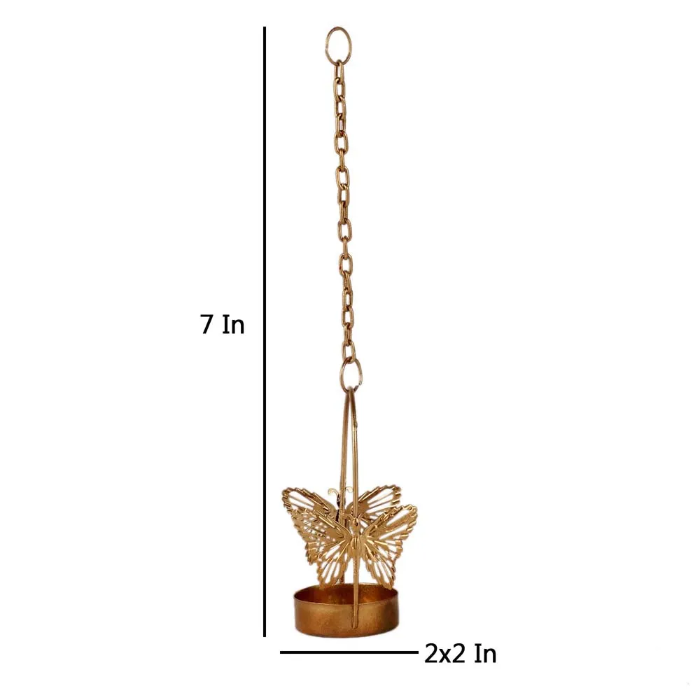 Aesthetic Hanging Butterfly Tea Light Candle Holders Set Of 4
