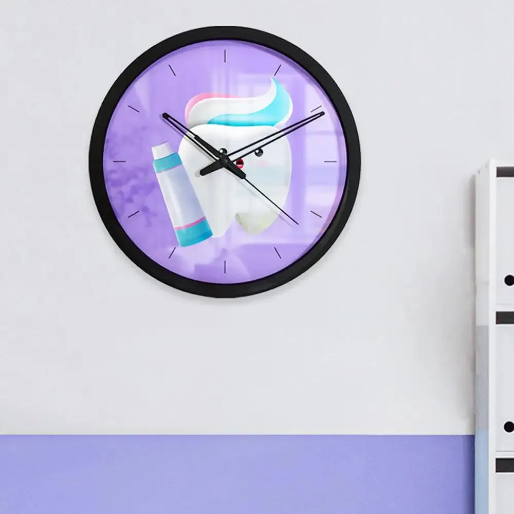 Aesthetic Healthy Tooth Dentist Office Wall Clock Black