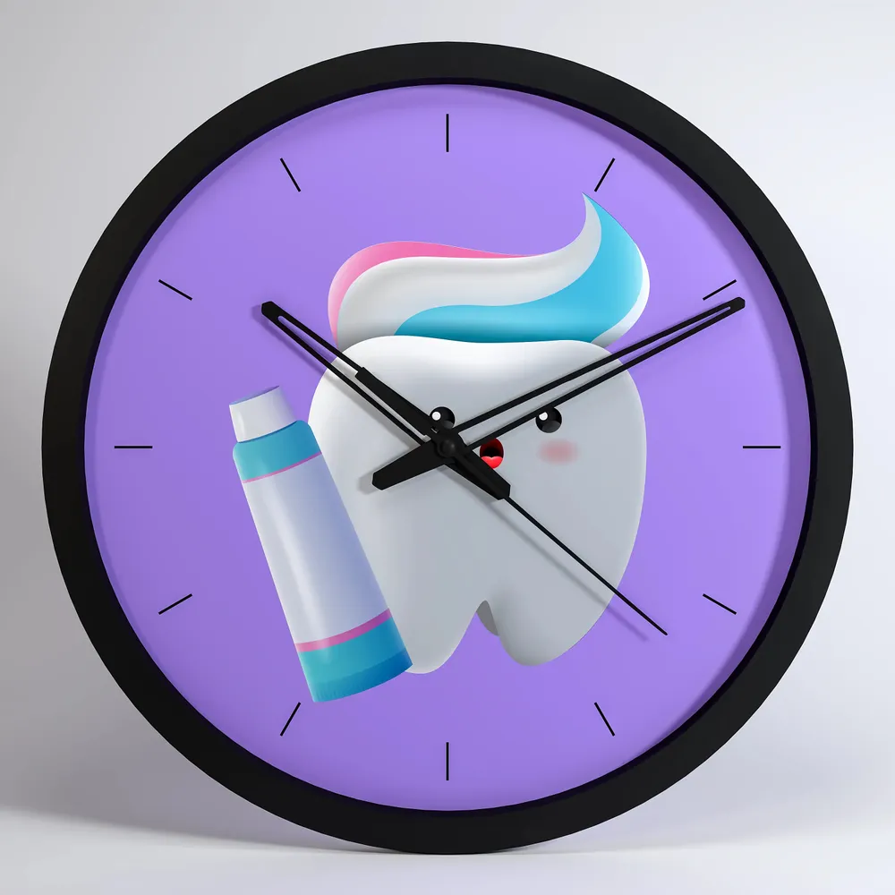 Aesthetic Healthy Tooth Dentist Office Wall Clock Black