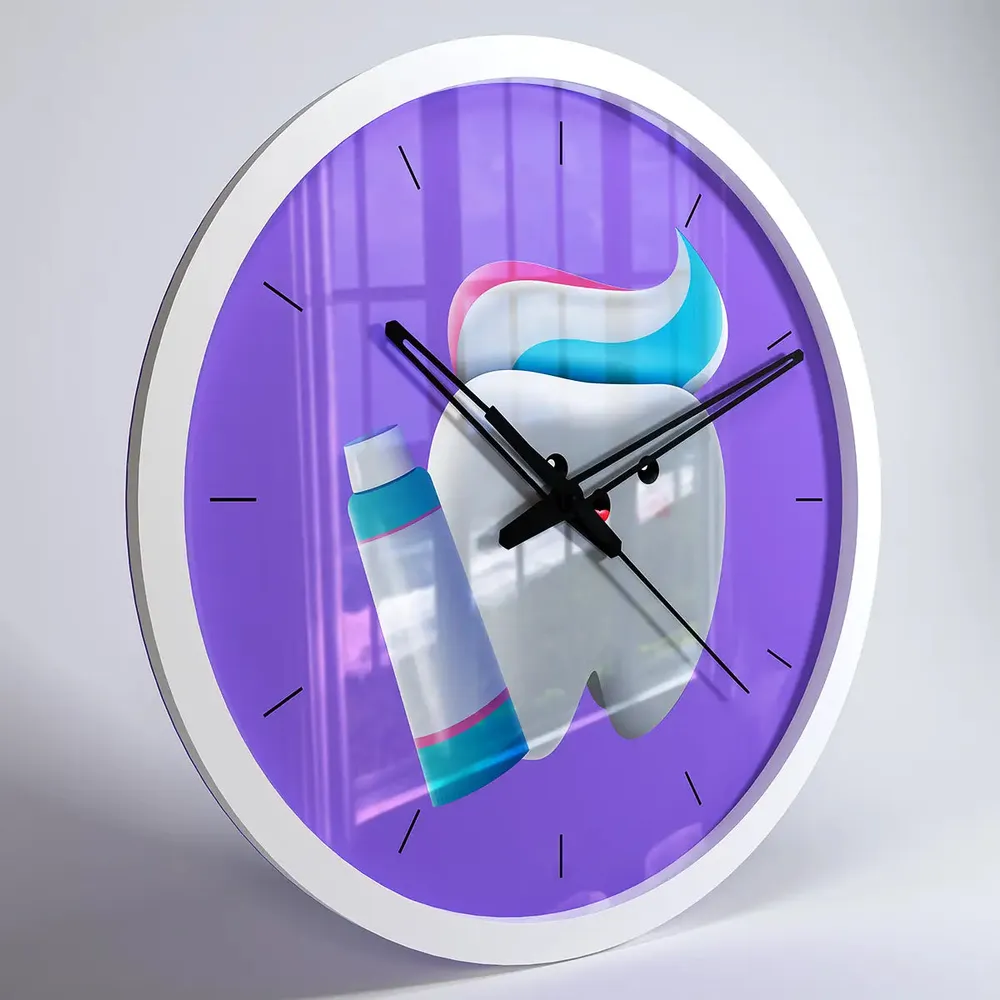 Aesthetic Healthy Tooth Dentist Office Wall Clock Black