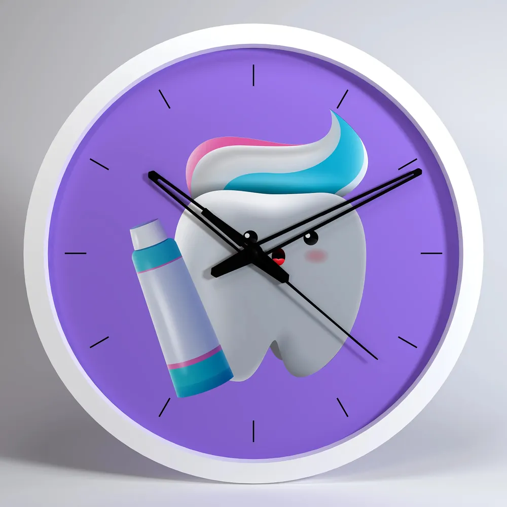 Aesthetic Healthy Tooth Dentist Office Wall Clock Black