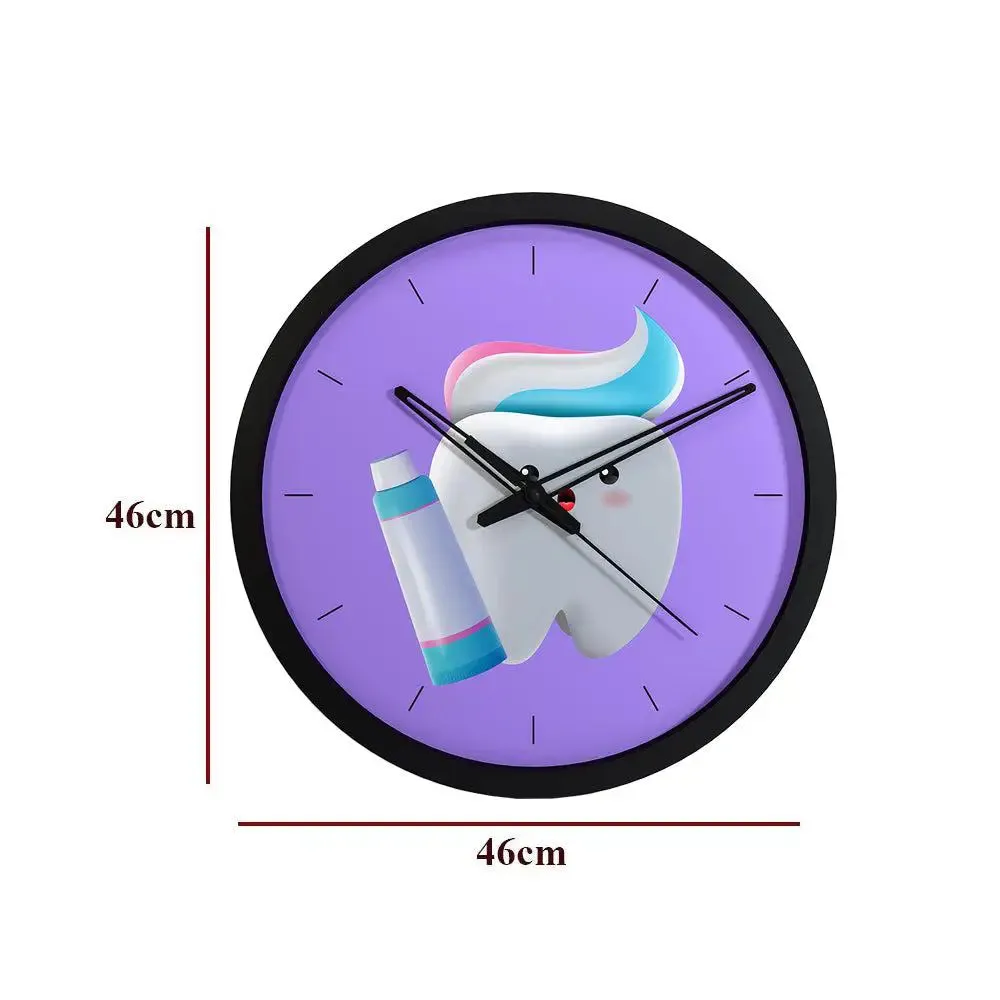 Aesthetic Healthy Tooth Dentist Office Wall Clock Black