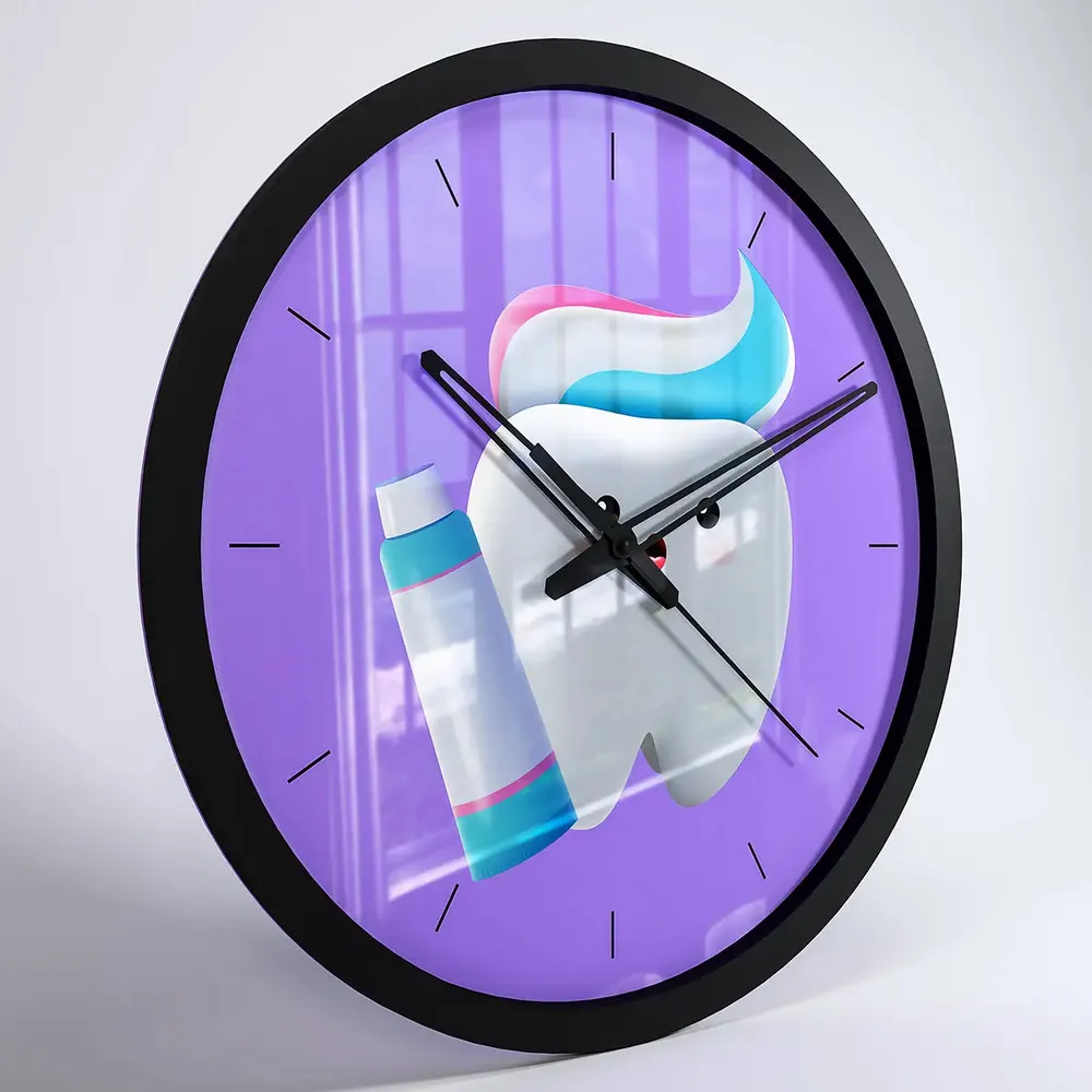 Aesthetic Healthy Tooth Dentist Office Wall Clock Black