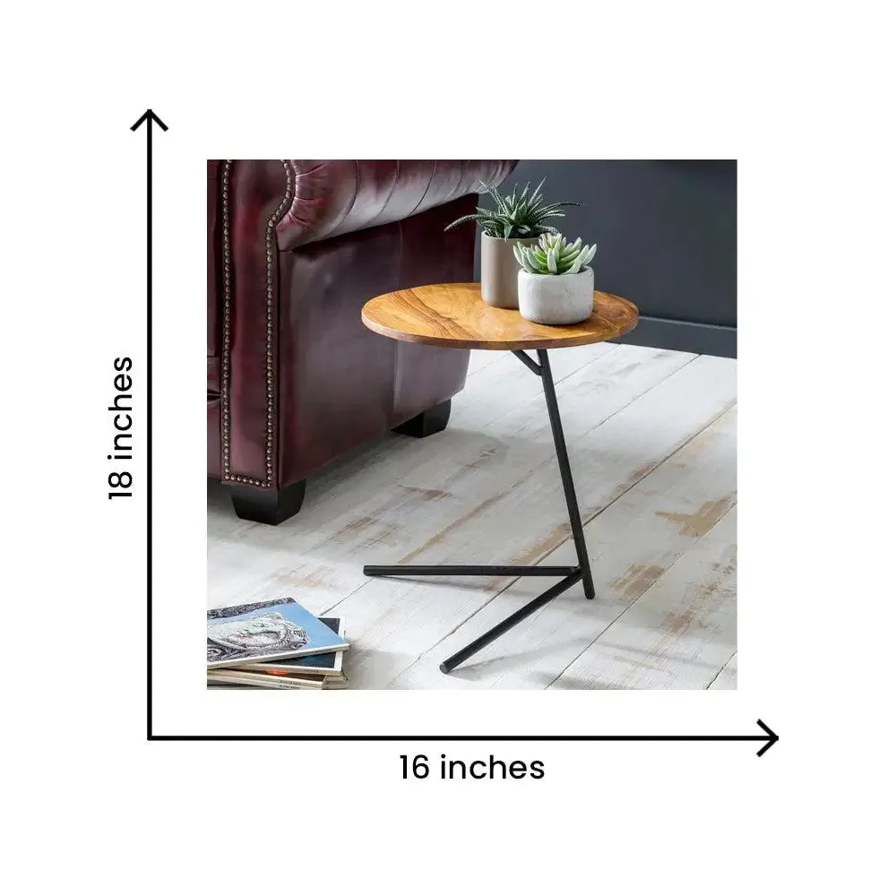 Aesthetic High-Quality Sheesham Side Table / Coffee Table with Metal Legs
