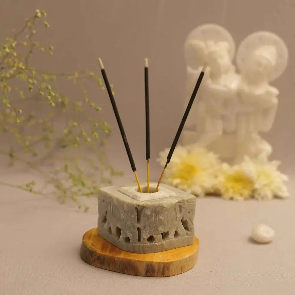 Aesthetic Marble Soapstone Incense Stick Holder