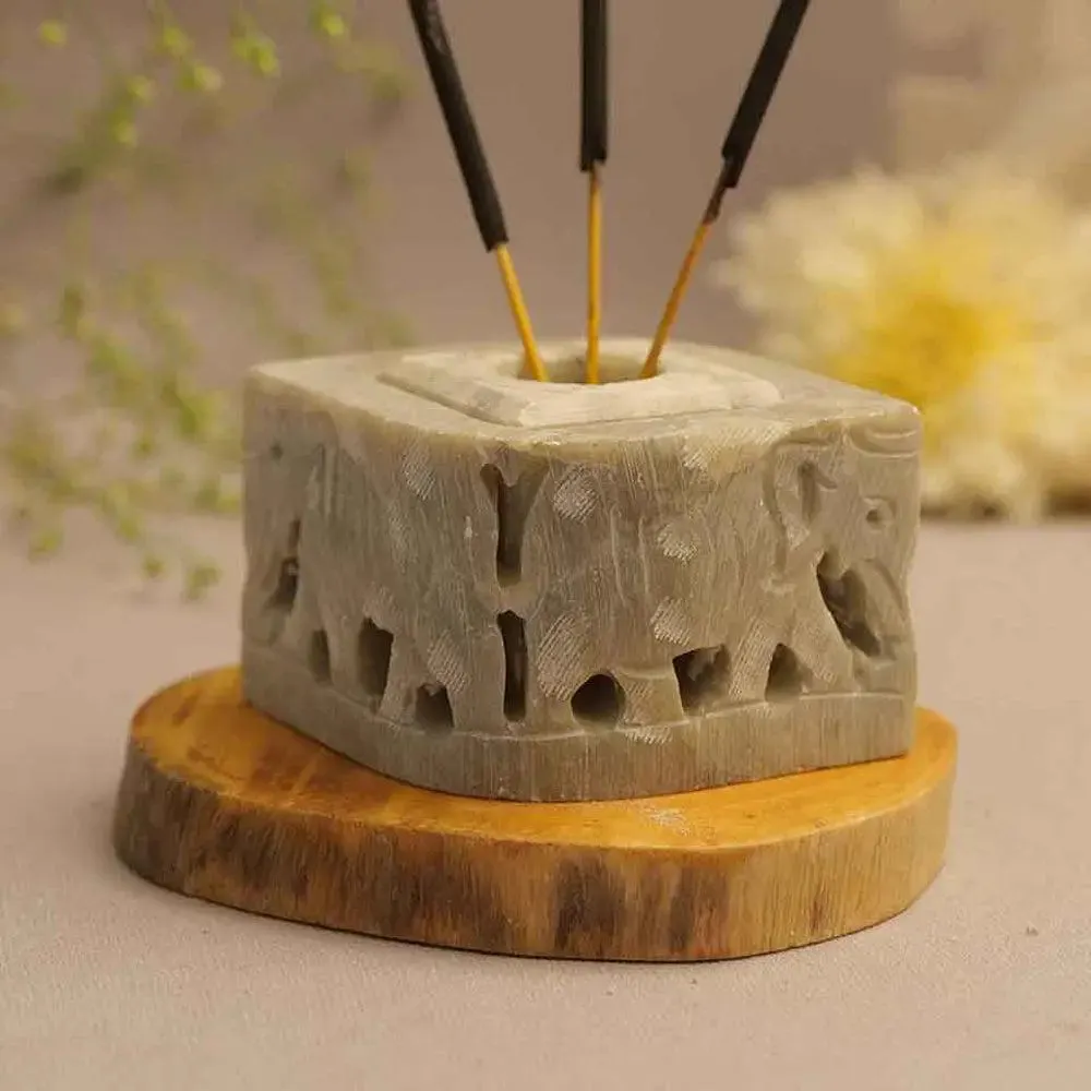 Aesthetic Marble Soapstone Incense Stick Holder