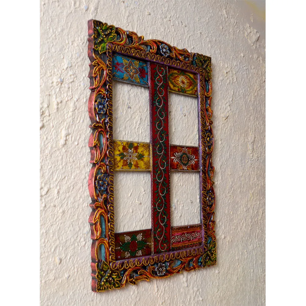 Aesthetic Multicolor Painted Framed Wooden Wall Panel