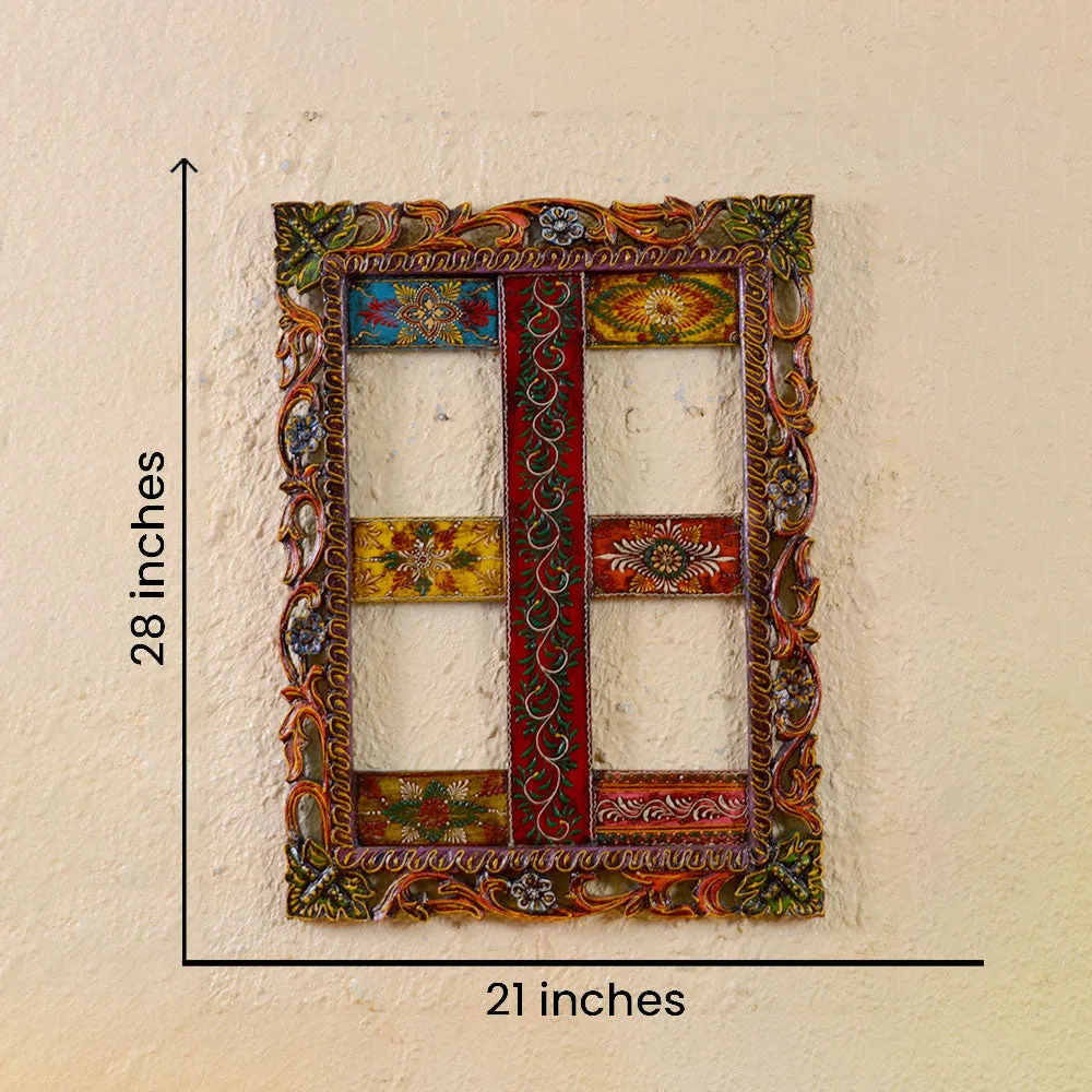 Aesthetic Multicolor Painted Framed Wooden Wall Panel