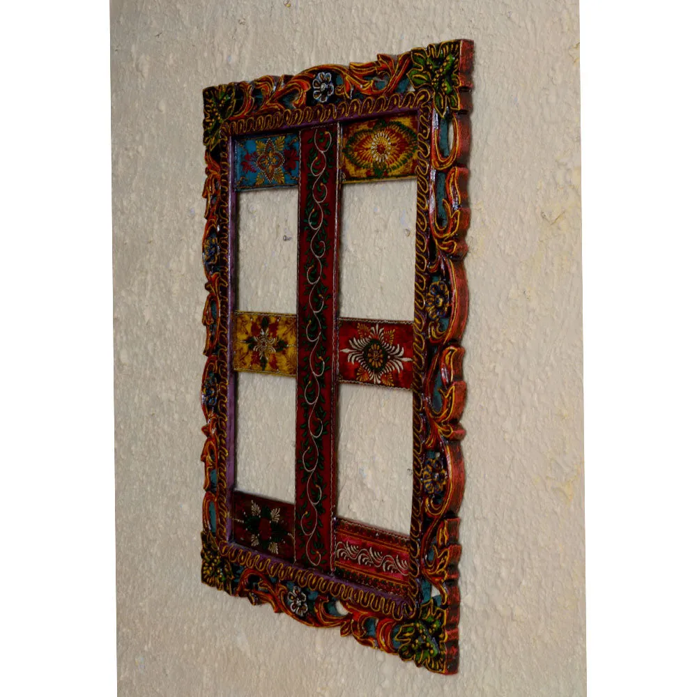 Aesthetic Multicolor Painted Framed Wooden Wall Panel