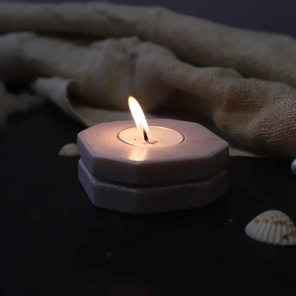 Aesthetic Pink Marble Tealight Candle Holder