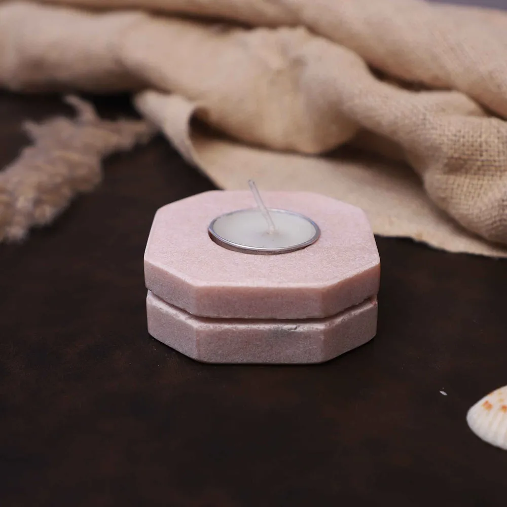 Aesthetic Pink Marble Tealight Candle Holder