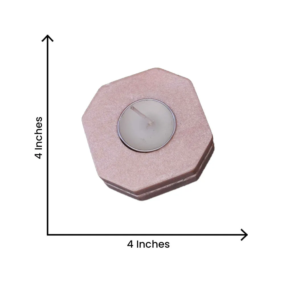 Aesthetic Pink Marble Tealight Candle Holder