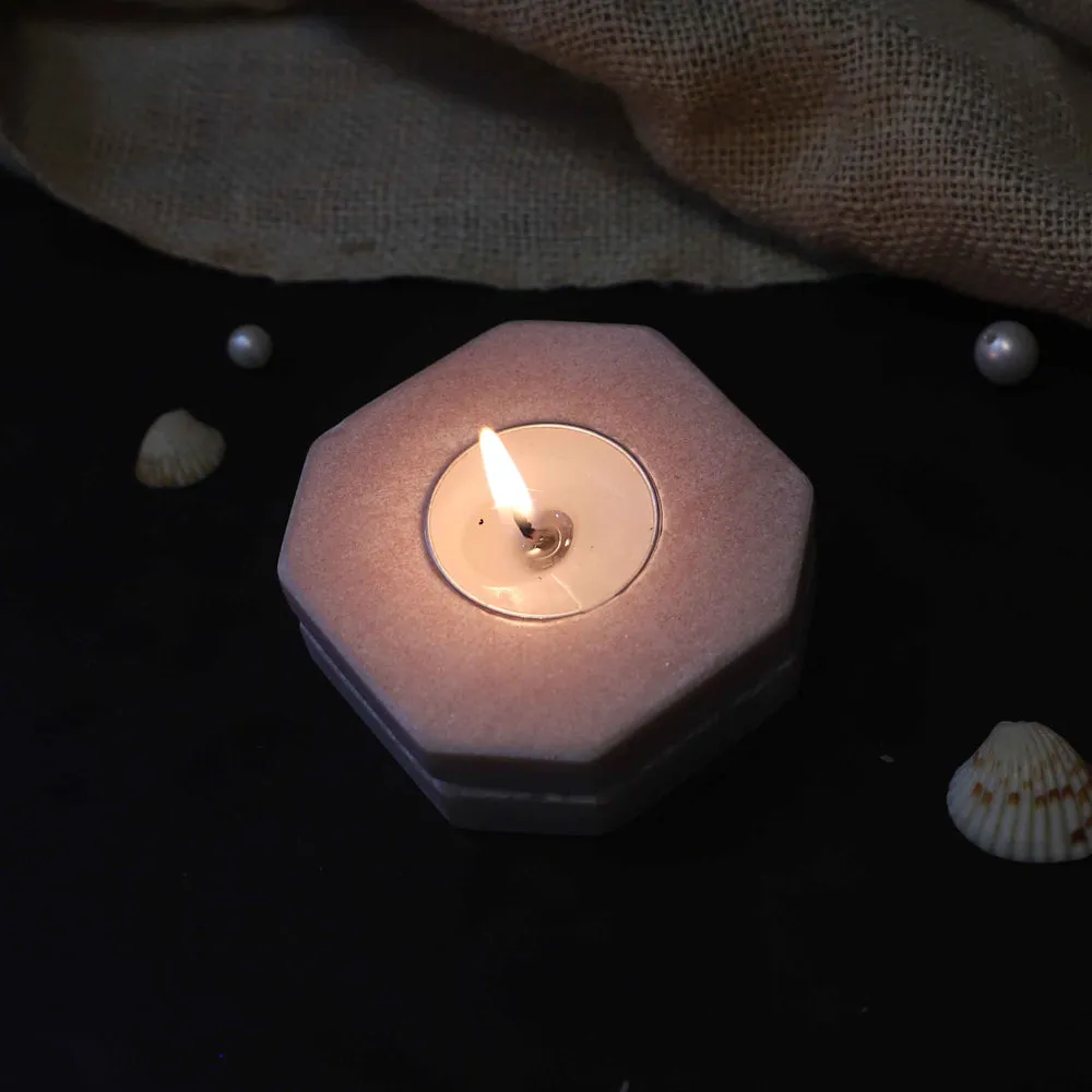 Aesthetic Pink Marble Tealight Candle Holder