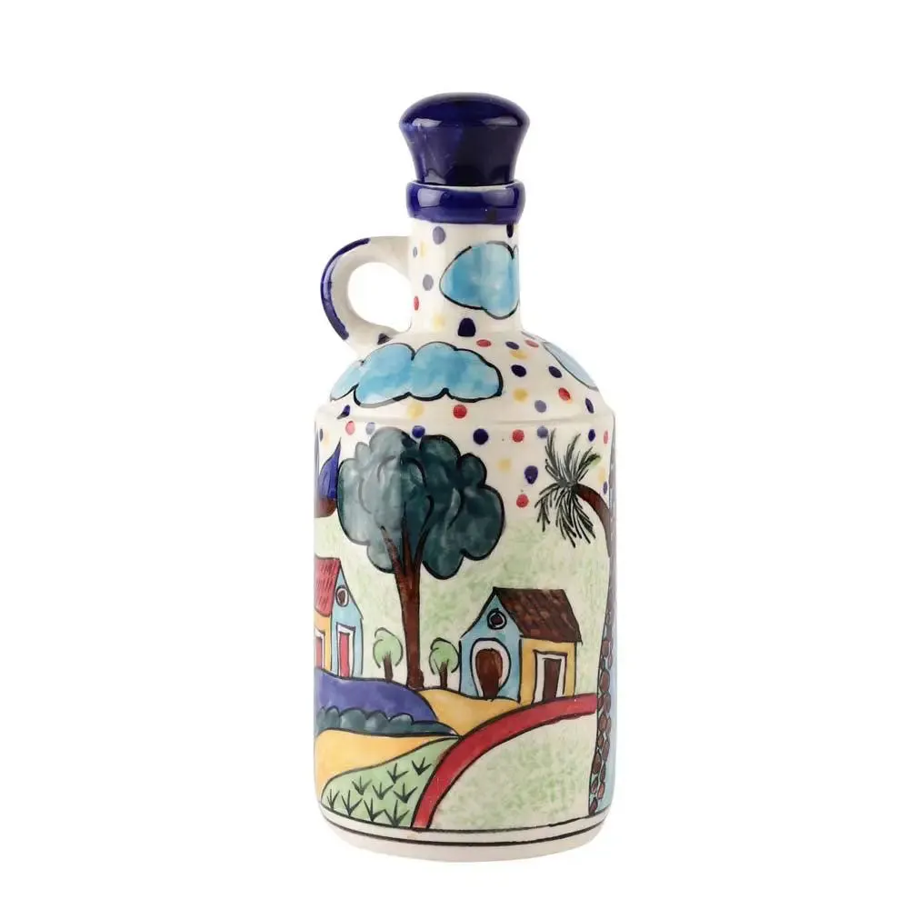 Aesthetic Rural Scenes Handpainted Ceramic Oil Dispenser