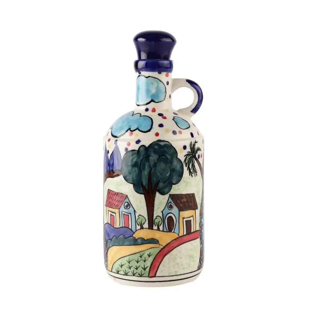 Aesthetic Rural Scenes Handpainted Ceramic Oil Dispenser