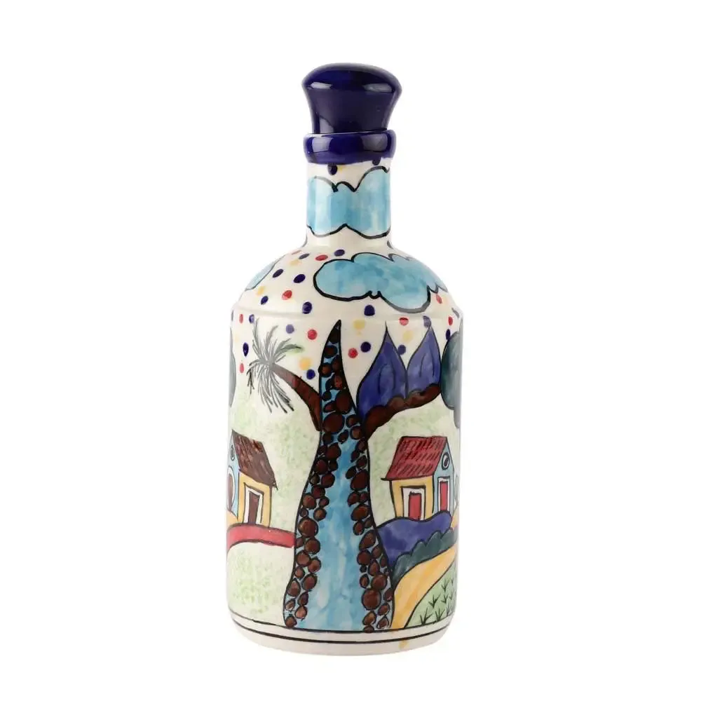 Aesthetic Rural Scenes Handpainted Ceramic Oil Dispenser
