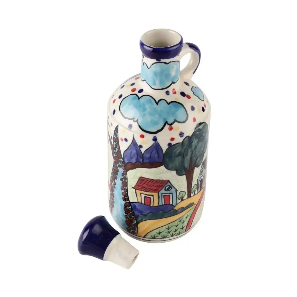 Aesthetic Rural Scenes Handpainted Ceramic Oil Dispenser