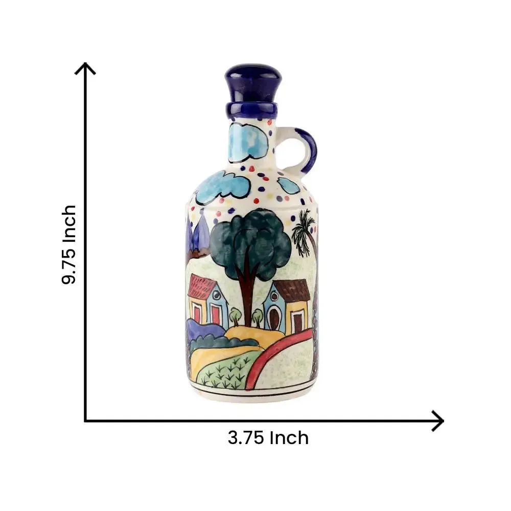 Aesthetic Rural Scenes Handpainted Ceramic Oil Dispenser