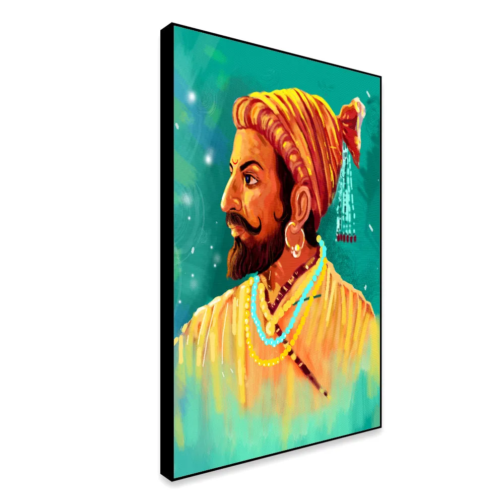 Aesthetic Shivaji Maharaj Canvas Painting for Home With Frame